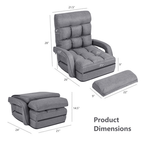 Viv + Rae Trule Folding Lazy Sofa Floor Chair Sofa Lounger Bed with